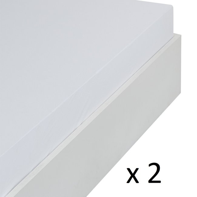 Lot de 2 draps housse jersey coton bonnet 30 cm MANHATTAN - SENSEI MAISON
