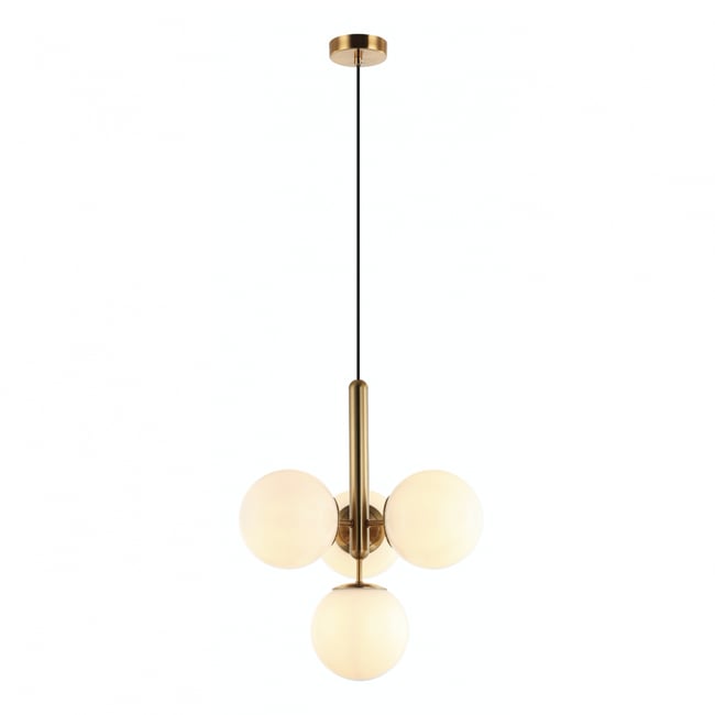 Suspension élégante en métal - GIOVANNA Couleur laiton et blanc <span itemprop=