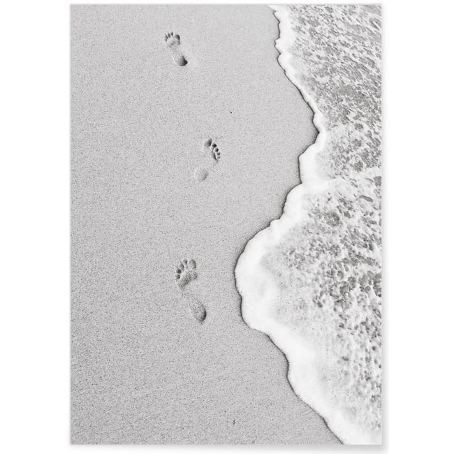 Affiche Nature Plage noir et blanc Couleur blanc <span itemprop=