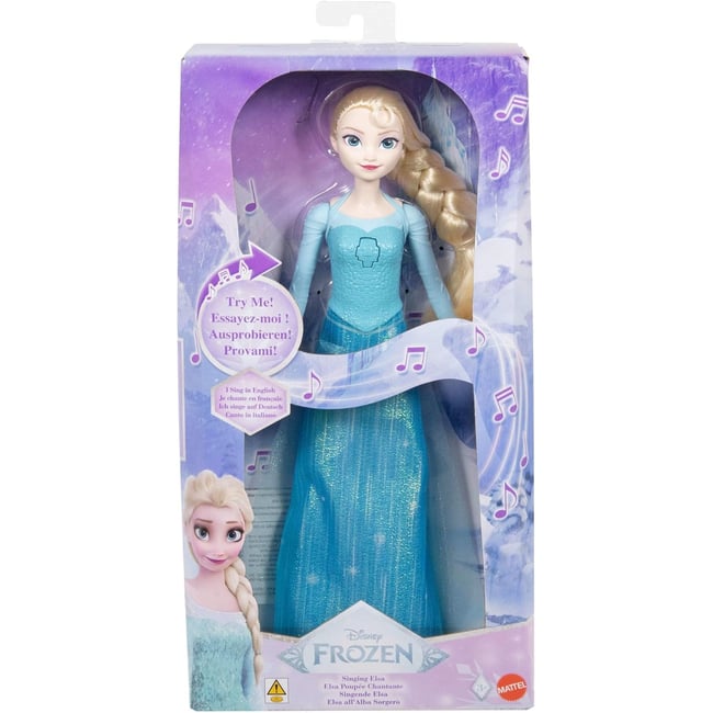 Poupée chantante Disney Elsa Frozen bleu <span itemprop=