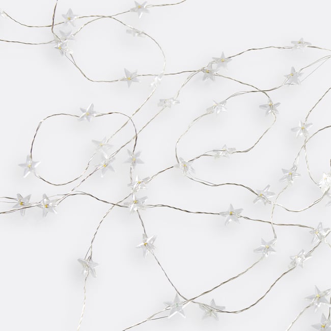 Guirnalda de estrellas con micro LED, Caspar transparente <span itemprop=