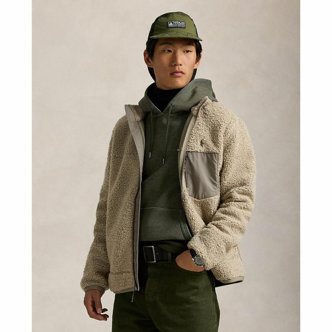 Hybrid-Jacke aus Webpelz braun <span itemprop=