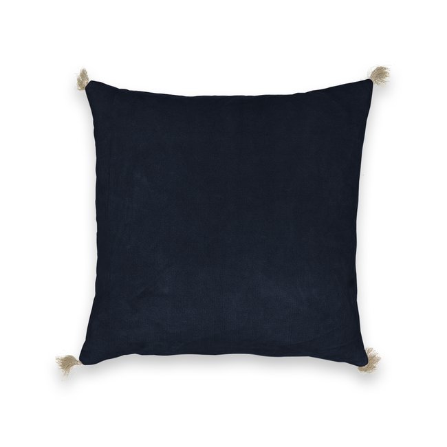 Housse de coussin velours stone washed, Cacolet navy <span itemprop=