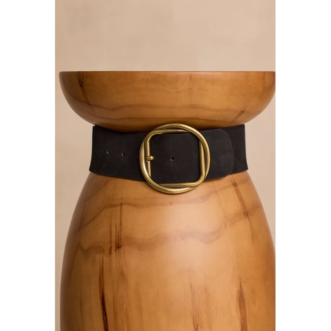 Ceinture large en cuir JEANNE noir <span itemprop=