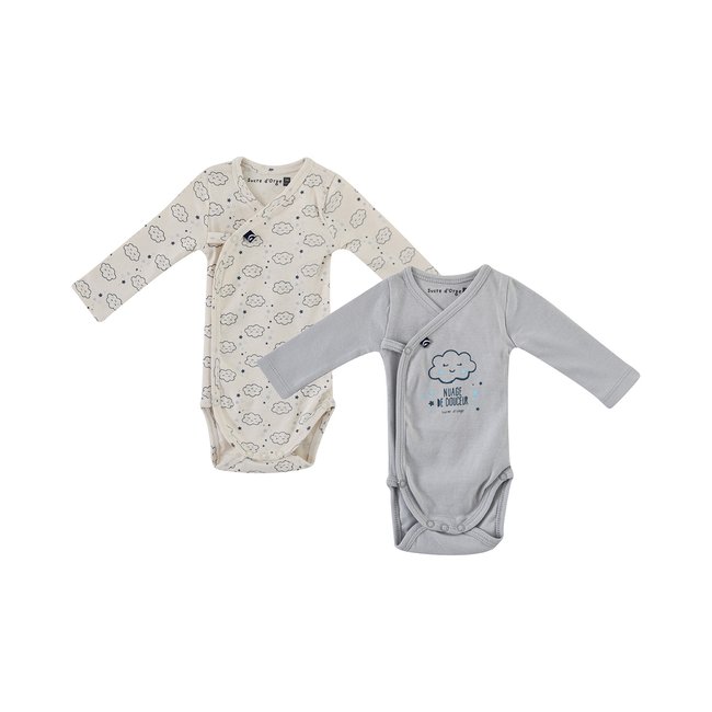 Lot de 2 bodies ouverture devant ewen bleu <span itemprop=