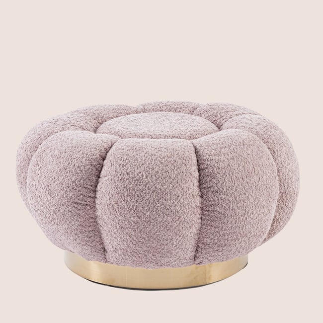 Pouf en tissu bouclé en forme de fleur D65 - JUST - HELLIN, DEPUIS 1862
