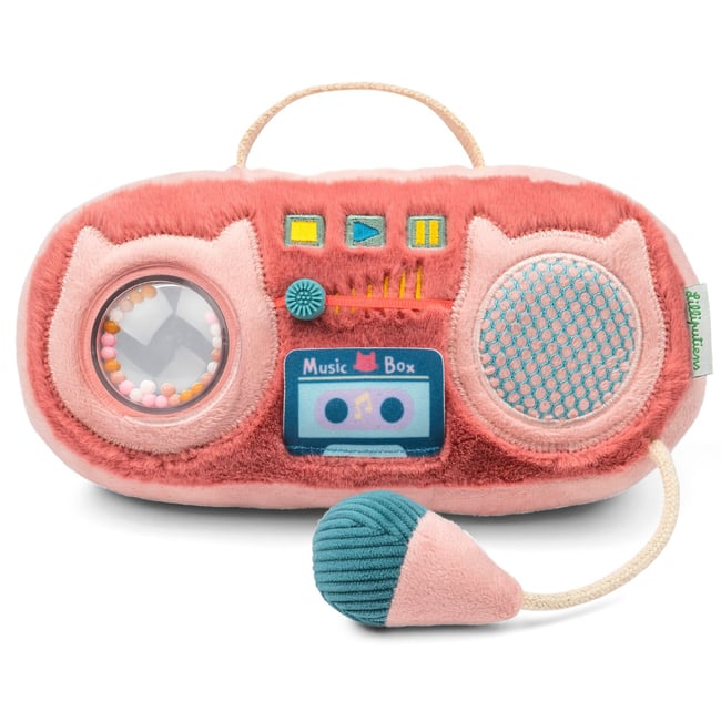 Peluche radio sonore rose, bleu <span itemprop=