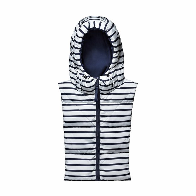 Capuche doudoune réversible, unisexe  rayé marinière <span itemprop=