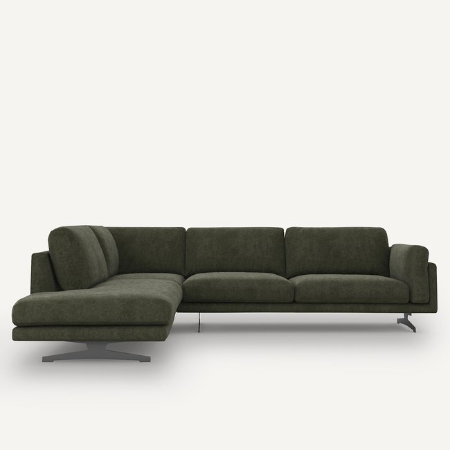 Ecksofa César, Viskose/Polyester khaki <span itemprop=