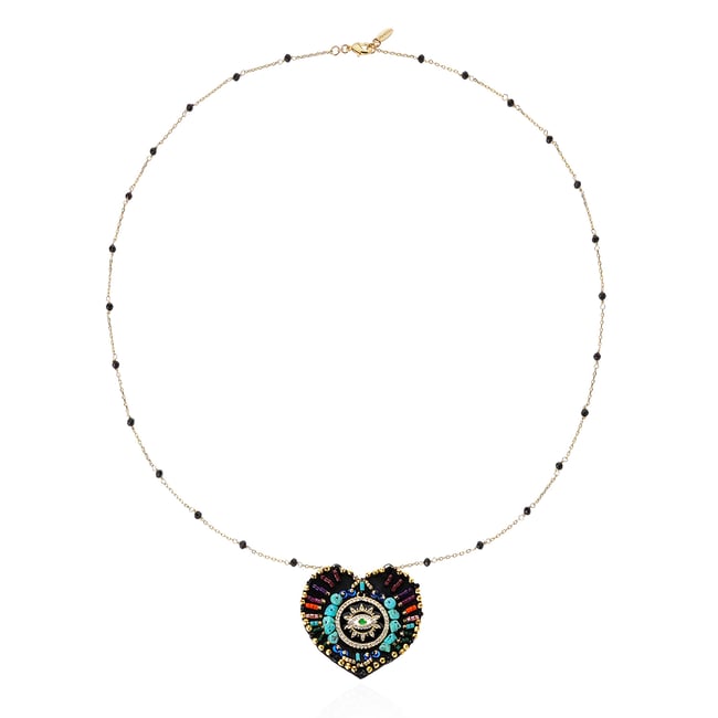Collier chaîne avec charm central avec perles JANEIRA - HIPANEMA