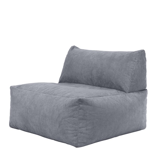 Pouf chauffeuse modulable velours côtelé Oeko-Tex® - TETRA Couleur gris <span itemprop=