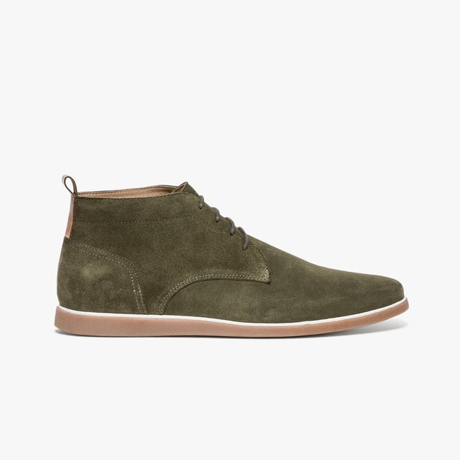 Boots À Talon en cuir ARMEL vert kaki <span itemprop=