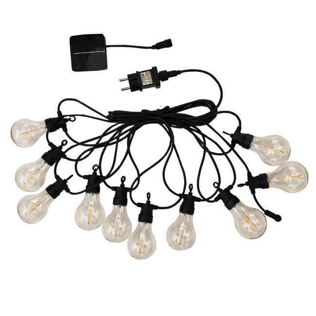 Guirlande lumineuse extérieur connectable PARTY CLEAR HYBRID Couleur noir <span itemprop=