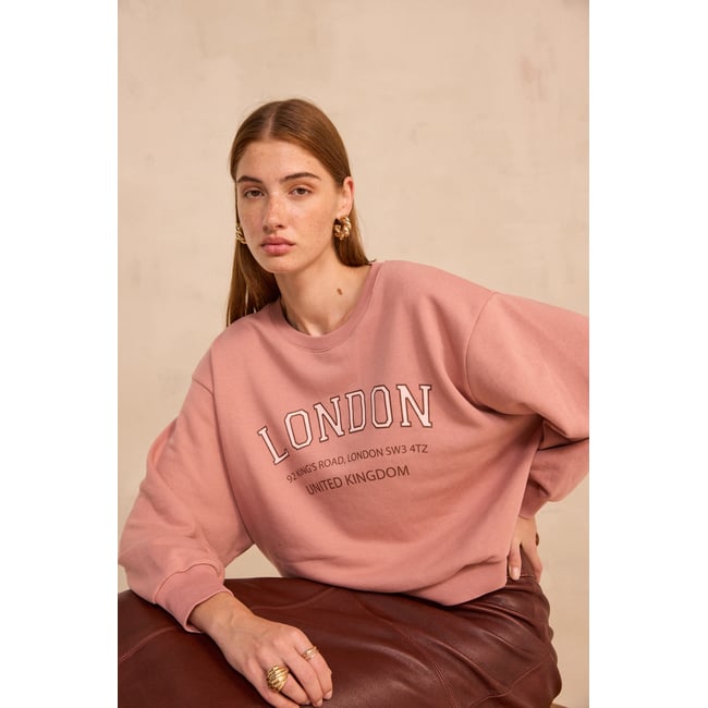 Sweat-shirt à manches longues en coton mélangé LESHOP primerose <span itemprop=
