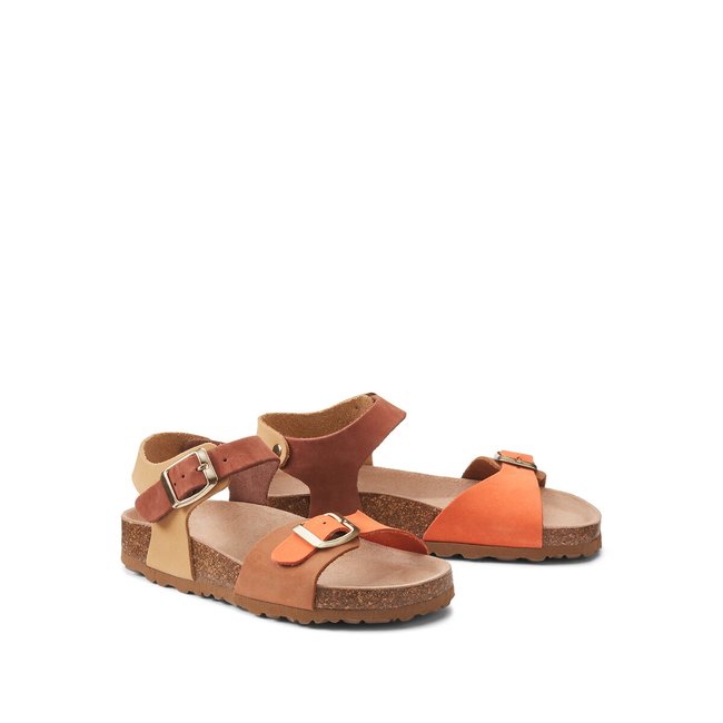 Sandales en cuir multicolore LA REDOUTE COLLECTIONS
