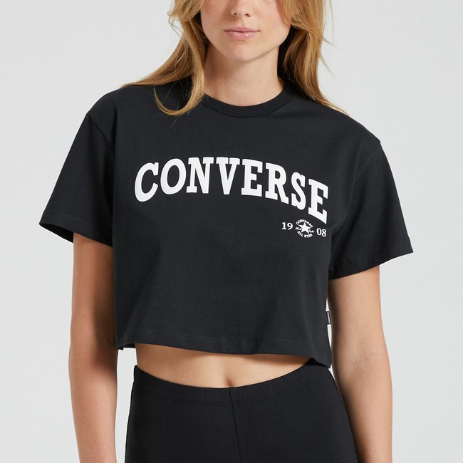 T-Shirt crop Retro Chuck noir <span itemprop=