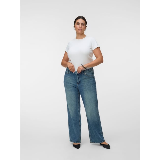 Jean À Coupe Large medium blue denim <span itemprop=