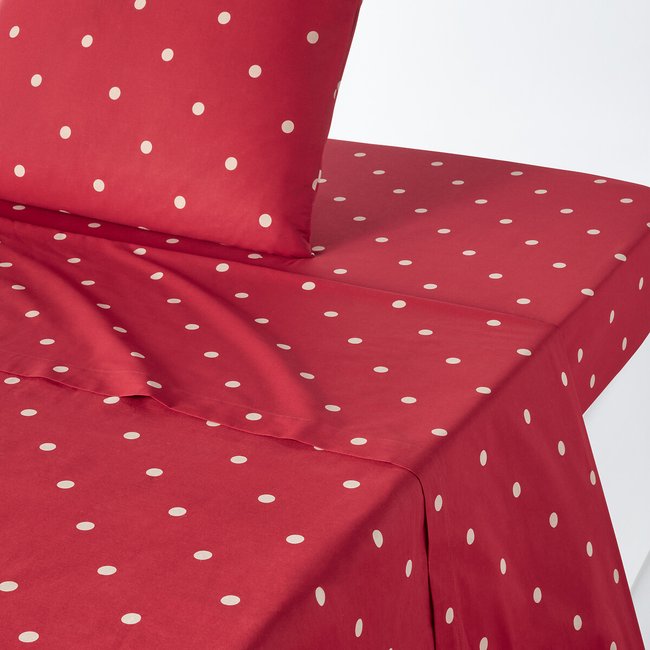 Edelweiss Cotton Flat Sheet, red, SO'HOME