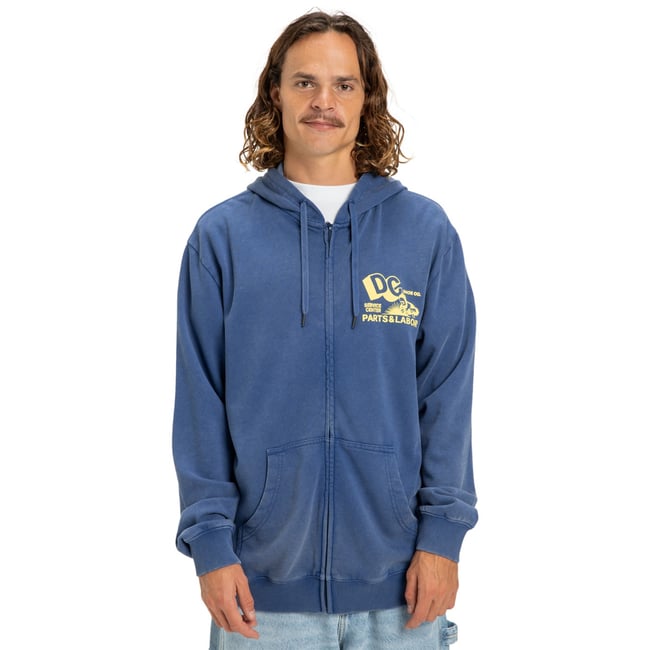Pull zippé à capuche. bleu estate blue <span itemprop=