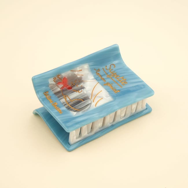 Pince à cheveux Roman bleu nacré <span itemprop=