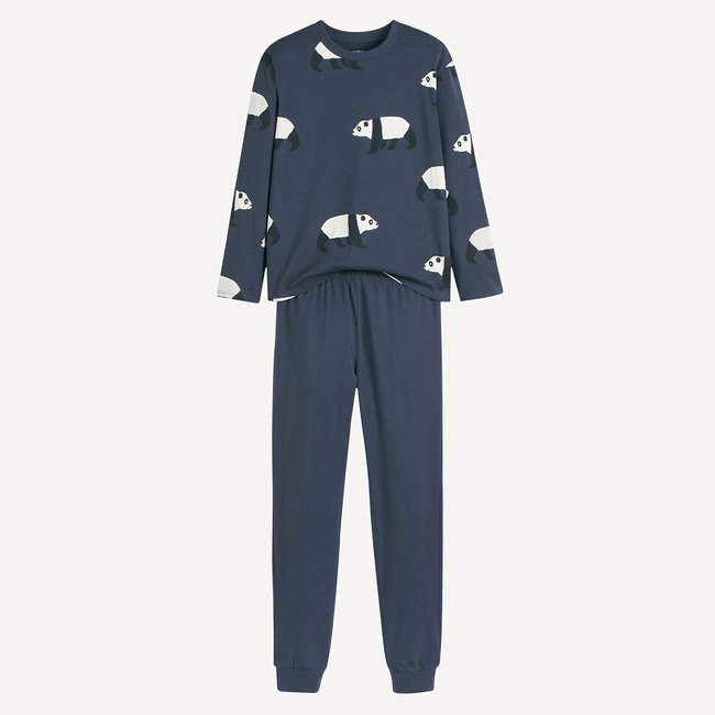 Pijama em algodão cinzento/preto <span itemprop=