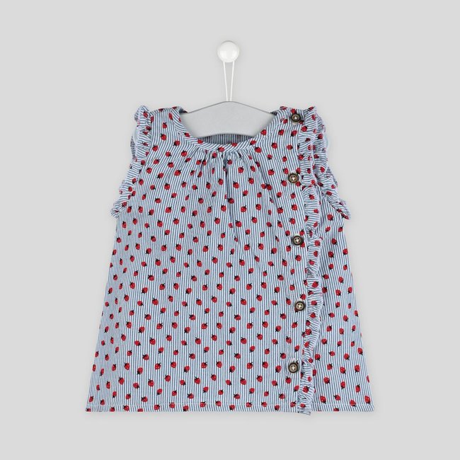 Blouse manches courtes ecru-chine <span itemprop=