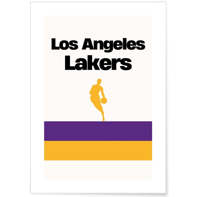 Affiche Los Angeles Lakers - Design minimaliste Couleur blanc <span itemprop=