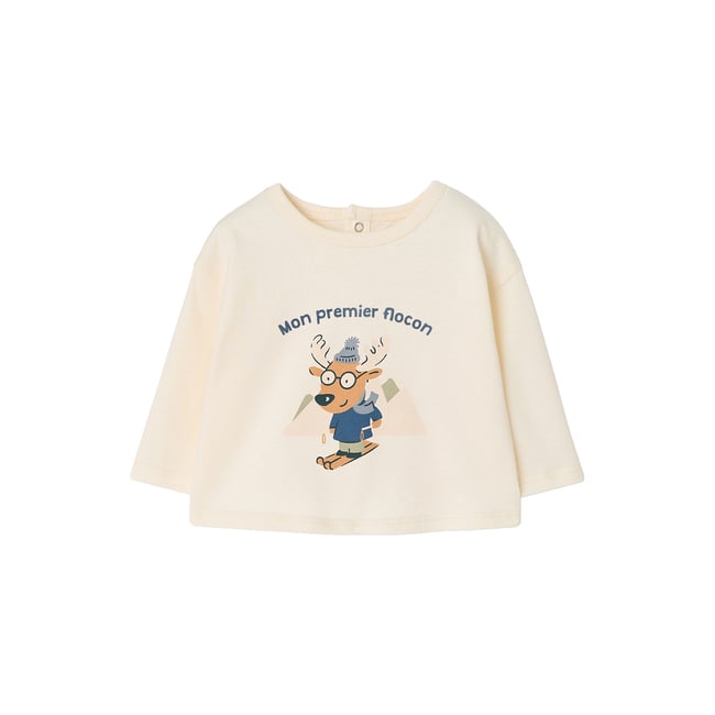 T-shirt manches longues écru <span itemprop=