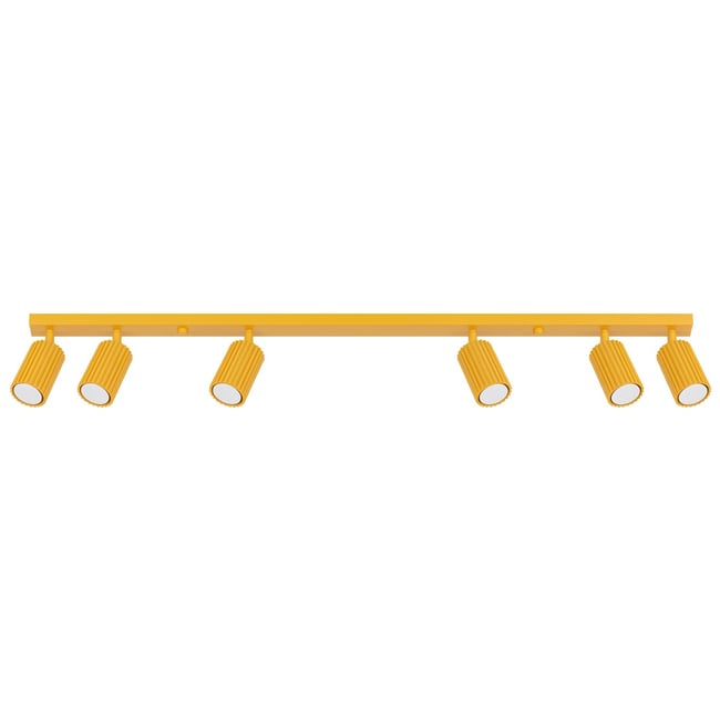 Plafonnier Aluminium Jaune GU10 6 Karbon Couleur jaune <span itemprop=