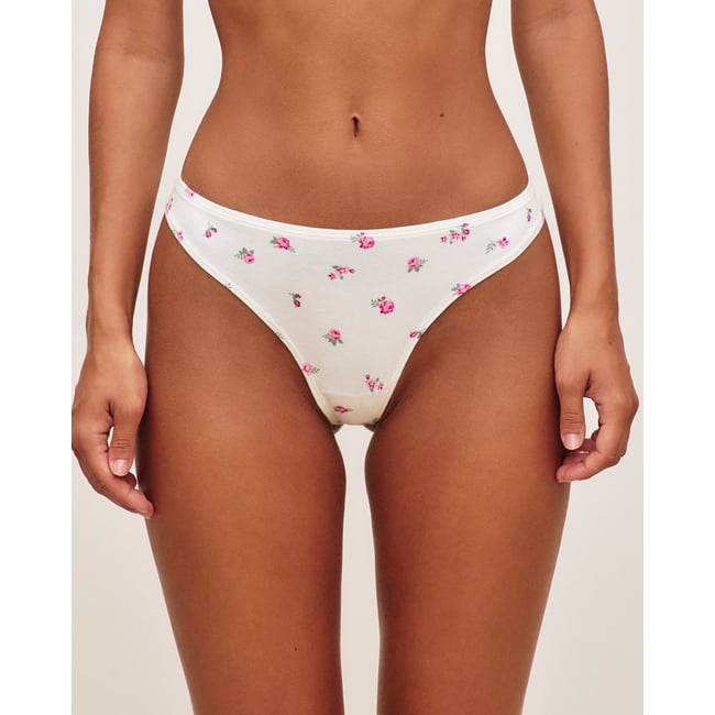 UNDIZ STRING TAOMIZ PRINTFLOWERIZ blanc casse <span itemprop=