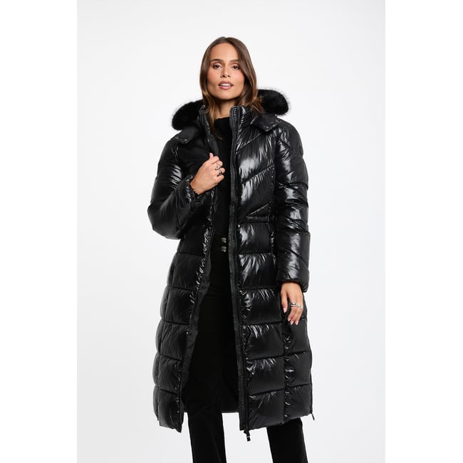 Doudoune longue noir <span itemprop=