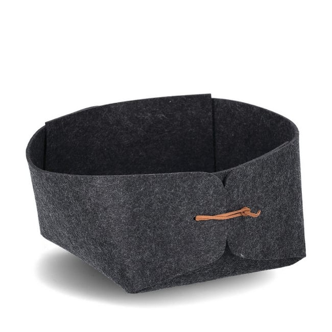 Corbeille en feutrine Couleur gris foncé <span itemprop=