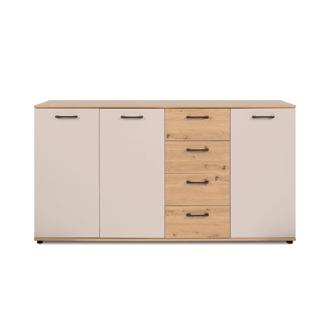 Buffet 3 portes, 4 tiroirs LINO Couleur bois clair <span itemprop=