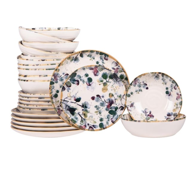Service d'assiettes Garden 24 pièces - GARDEN Couleur décoré <span itemprop=