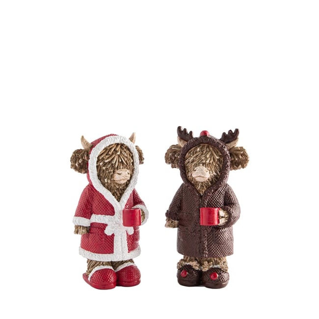 Décoration de noël vache hamish, lot 2 Couleur rouge <span itemprop=