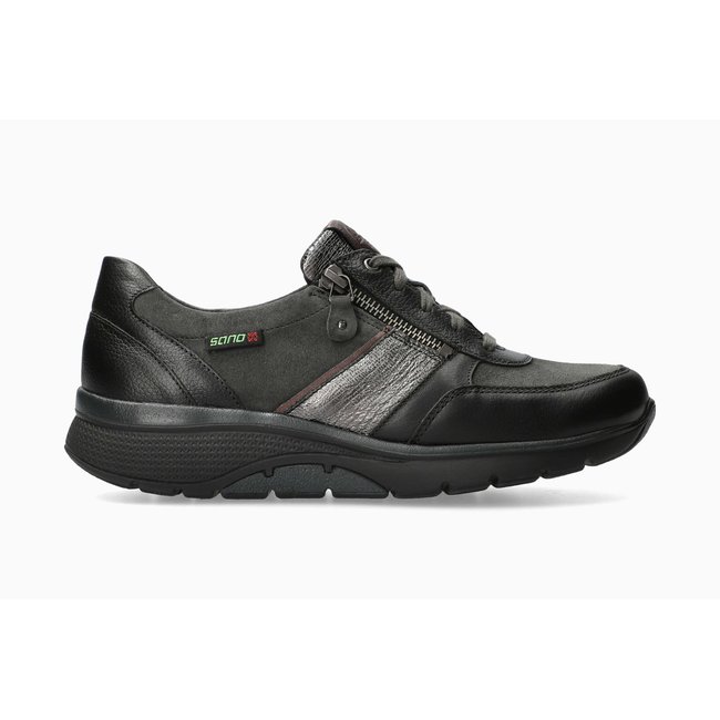 Baskets en cuir IZAE noir <span itemprop=