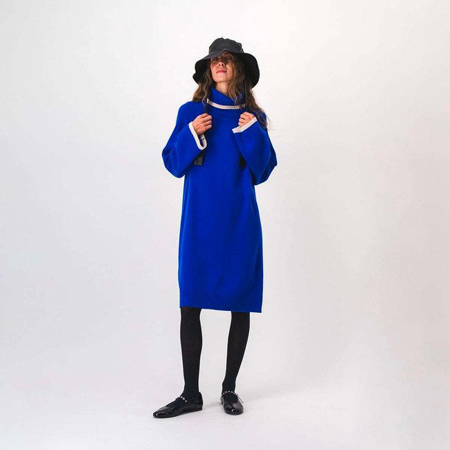Robe en laine mérinos MAGGYLA mer turque <span itemprop=