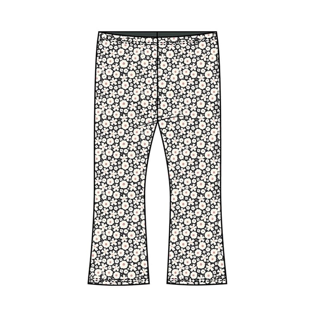 Legging maille imprimé fleurs blanc <span itemprop=