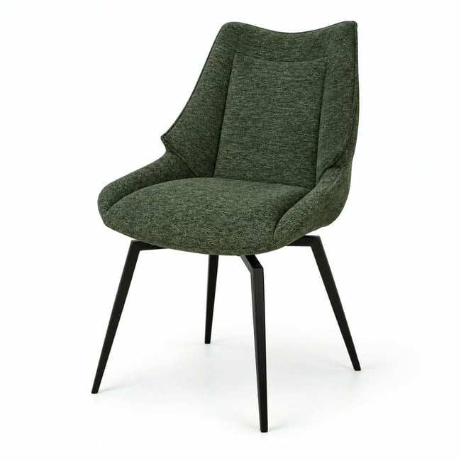 Chaise design tissu microfibre kaki (lot de 2) IENA Couleur kaki <span itemprop=