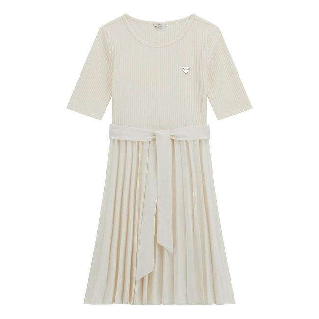 Robe Midi Plissée crème <span itemprop=