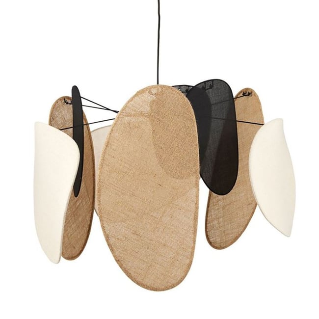 Suspension métal lin jute Almeria D66 Couleur beige <span itemprop=