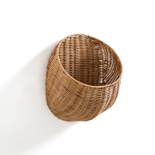 Panier mural en rotin, Osira Couleur naturel <span itemprop=