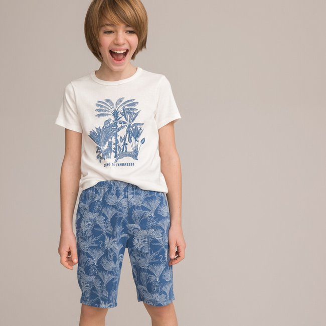 Pyjashort met palmboomprint <span itemprop=