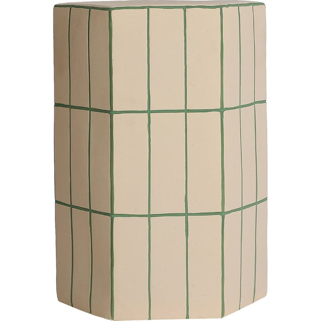 Table d'appoint céramique collection VACIO Couleur beige et vert mat <span itemprop=