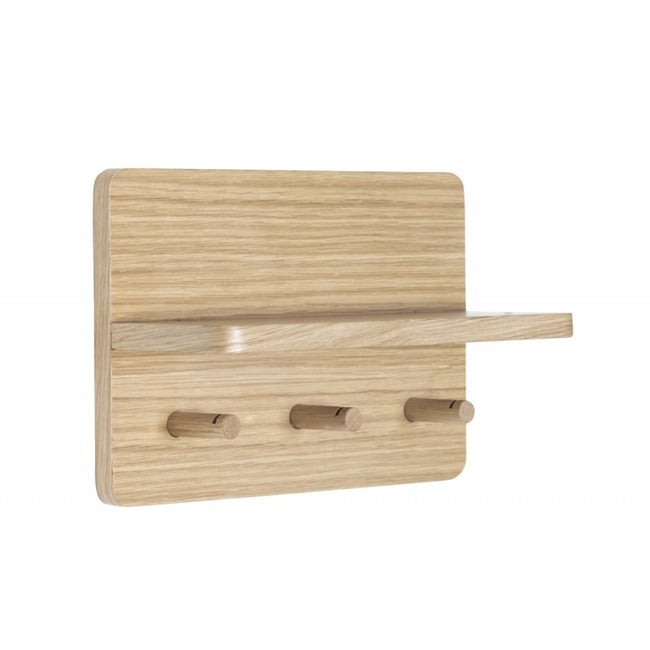 Portemanteau mural avec étagère bois Couleur bois clair <span itemprop=