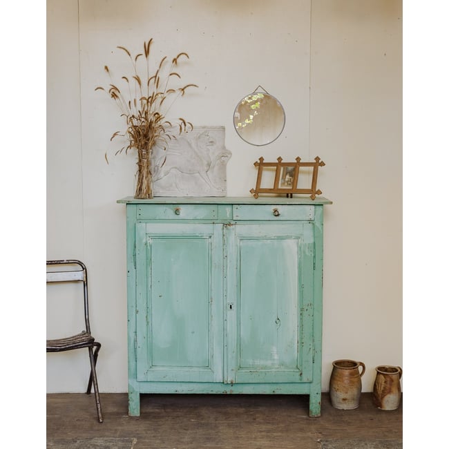 Buffet en bois vert menthe Gilbert N°1673 - Bon état Couleur vert <span itemprop=