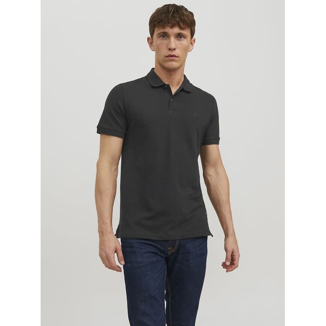 Short Sleeve Polo Shirt, black, JACK & JONES