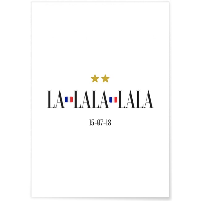 Poster France championne du Monde 2018 Couleur blanc <span itemprop=