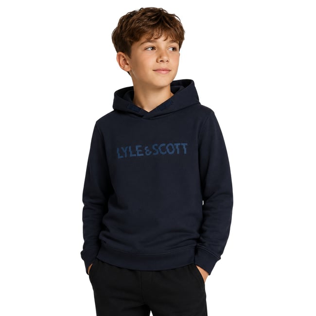 Sweat à capuche motif/style logo bleu marine <span itemprop=