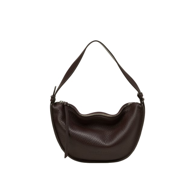 Sac à bandoulière medium en slouchy shape avec fond fixe rouge fonce <span itemprop=